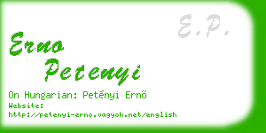 erno petenyi business card