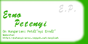 erno petenyi business card